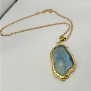 Blue Agate Pendant Necklace